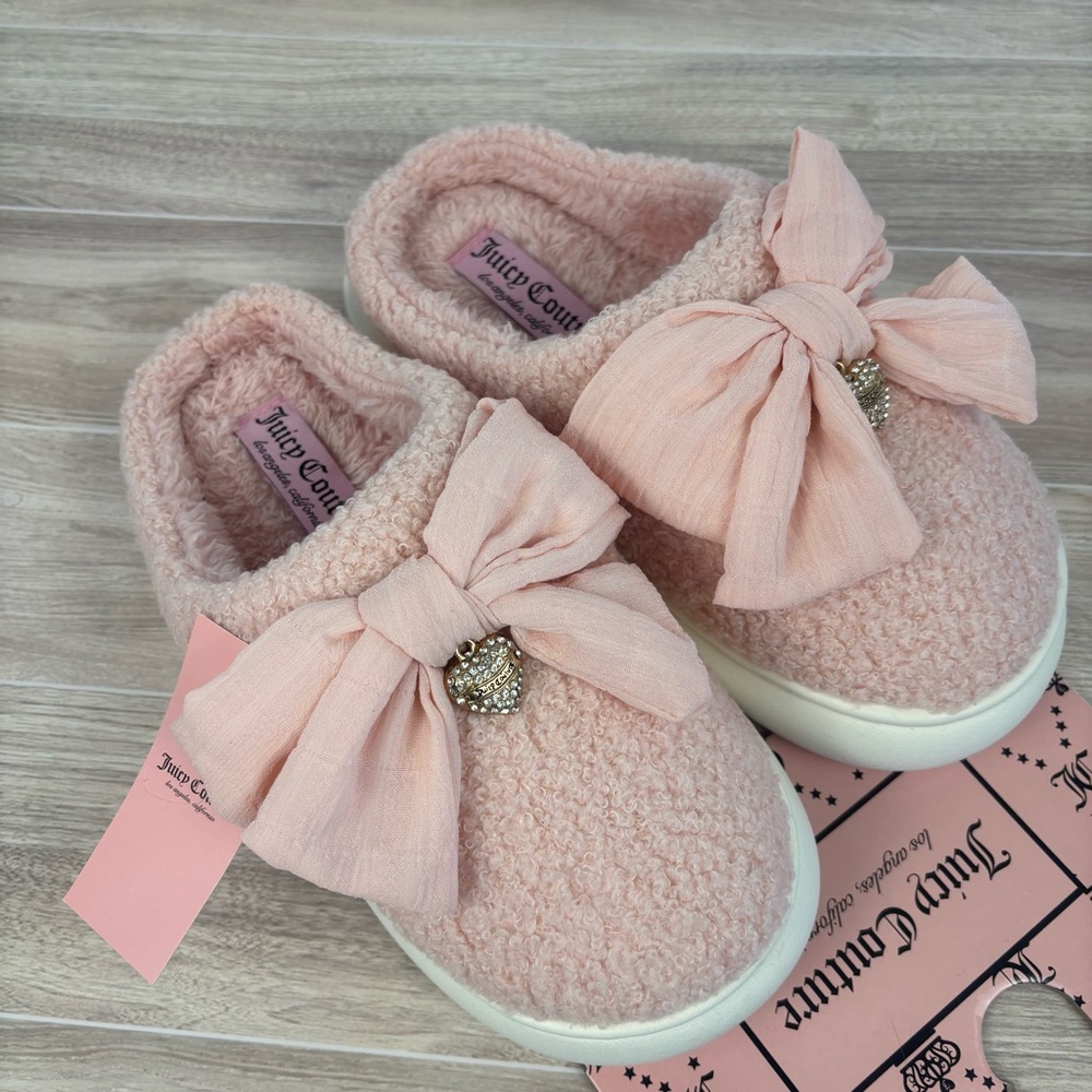 Juicy Couture Blush Pink Soft  Slippers with Rubber Soles